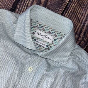 Robert Graham Shirt Mens 41 16 Geometric Long Sleeve Button Up Tailored Fit